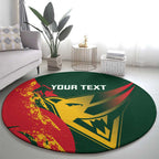 Custom Australia Tasmania Cricket Round Carpet Go Tasmanian Tigers - Grunge Style