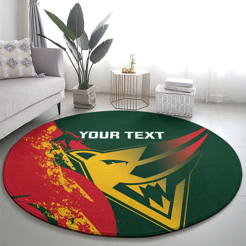 Custom Australia Tasmania Cricket Round Carpet Go Tasmanian Tigers - Grunge Style