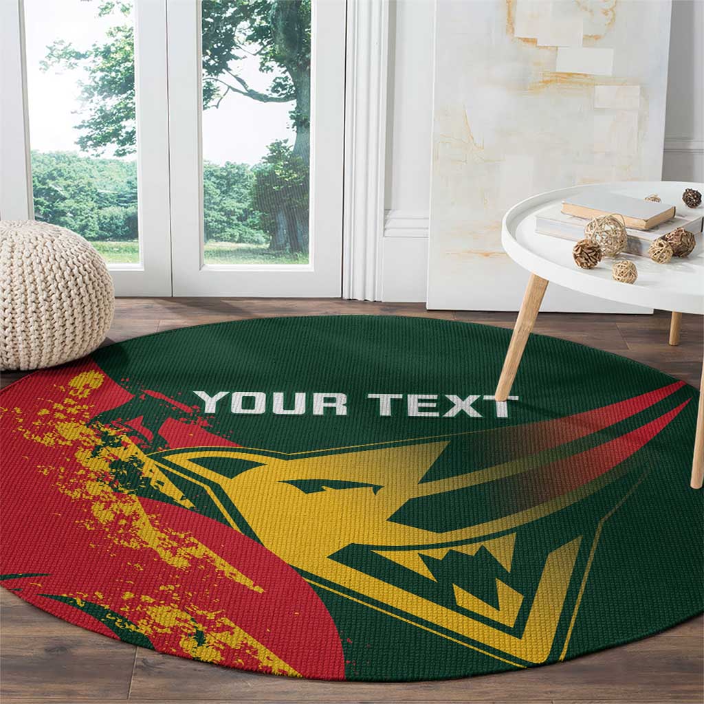 Custom Australia Tasmania Cricket Round Carpet Go Tasmanian Tigers - Grunge Style