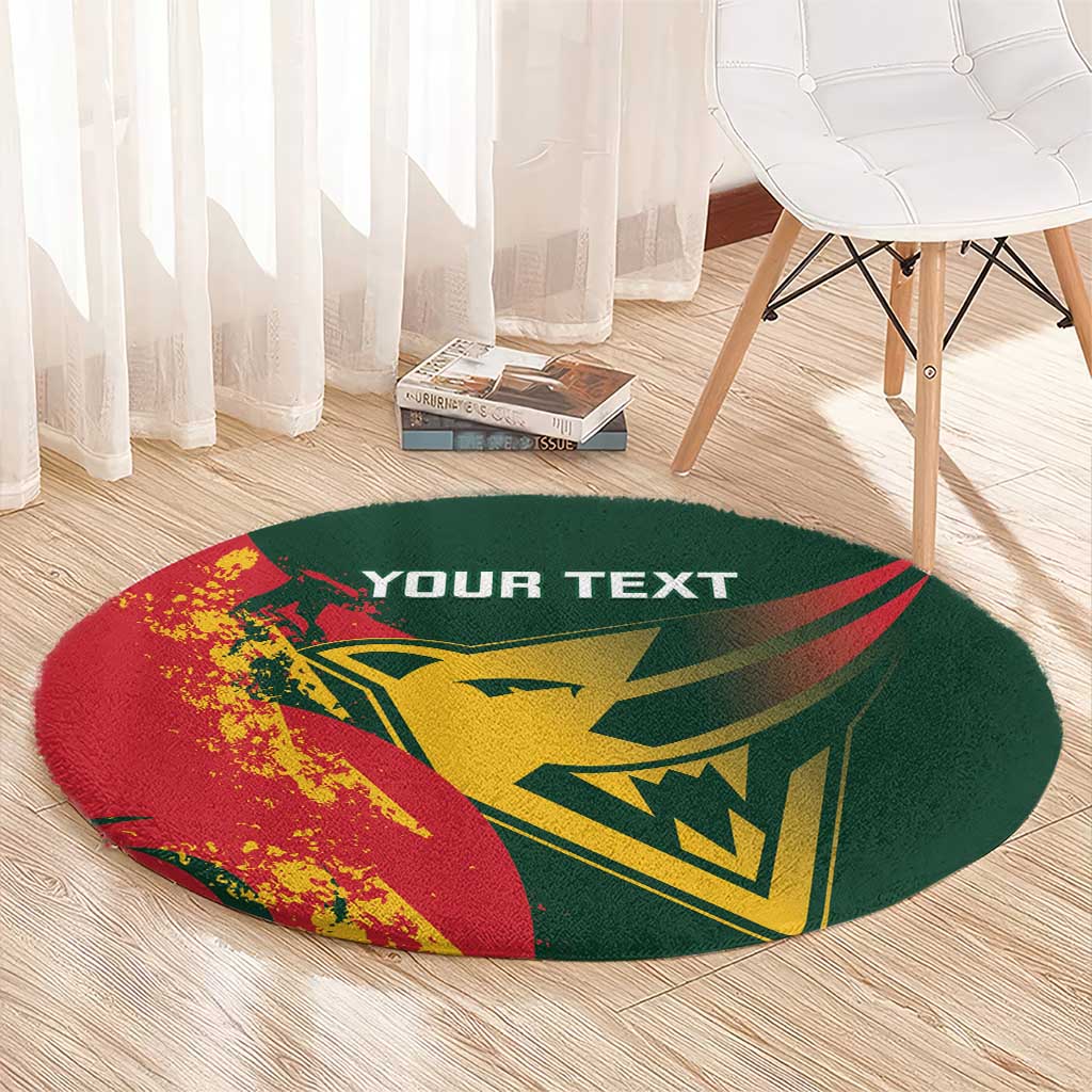 Custom Australia Tasmania Cricket Round Carpet Go Tasmanian Tigers - Grunge Style