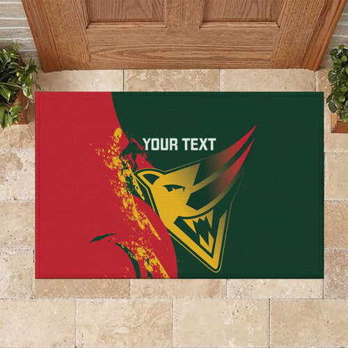 Custom Australia Tasmania Cricket Rubber Doormat Go Tasmanian Tigers - Grunge Style