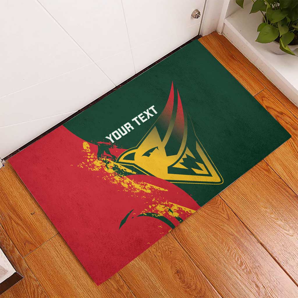 Custom Australia Tasmania Cricket Rubber Doormat Go Tasmanian Tigers - Grunge Style