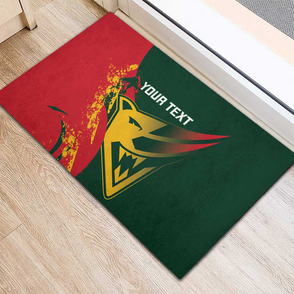 Custom Australia Tasmania Cricket Rubber Doormat Go Tasmanian Tigers - Grunge Style