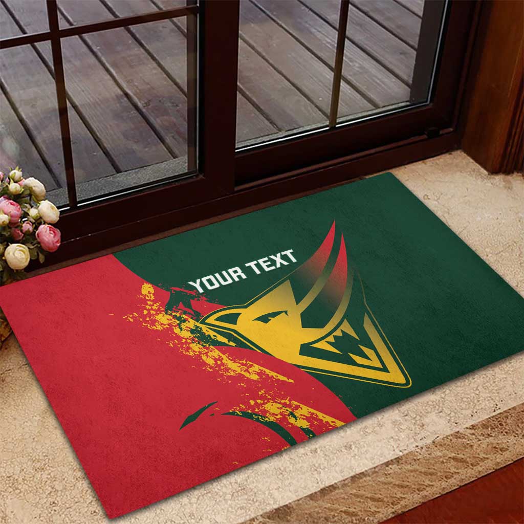 Custom Australia Tasmania Cricket Rubber Doormat Go Tasmanian Tigers - Grunge Style