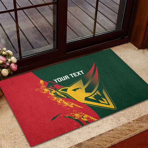 Custom Australia Tasmania Cricket Rubber Doormat Go Tasmanian Tigers - Grunge Style