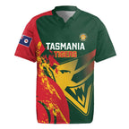 Custom Australia Tasmania Cricket Rugby Jersey Go Tasmanian Tigers - Grunge Style
