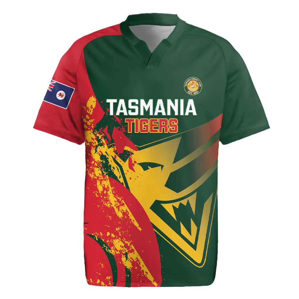 Custom Australia Tasmania Cricket Rugby Jersey Go Tasmanian Tigers - Grunge Style