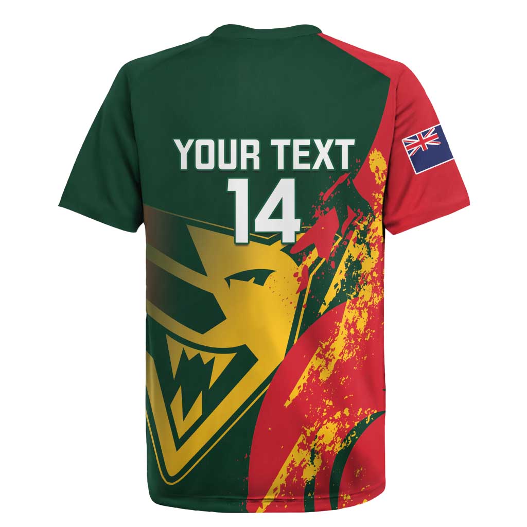 Custom Australia Tasmania Cricket Rugby Jersey Go Tasmanian Tigers - Grunge Style