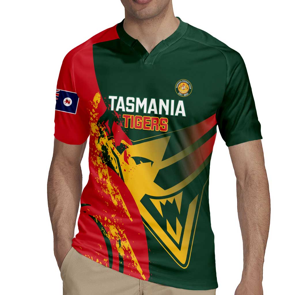 Custom Australia Tasmania Cricket Rugby Jersey Go Tasmanian Tigers - Grunge Style