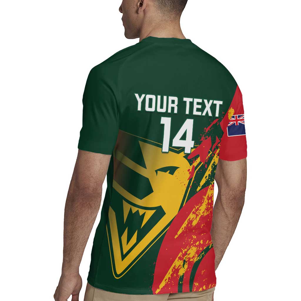 Custom Australia Tasmania Cricket Rugby Jersey Go Tasmanian Tigers - Grunge Style