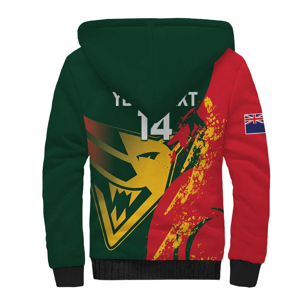 Custom Australia Tasmania Cricket Sherpa Hoodie Go Tasmanian Tigers - Grunge Style