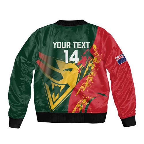 Custom Australia Tasmania Cricket Sleeve Zip Bomber Jacket Go Tasmanian Tigers - Grunge Style