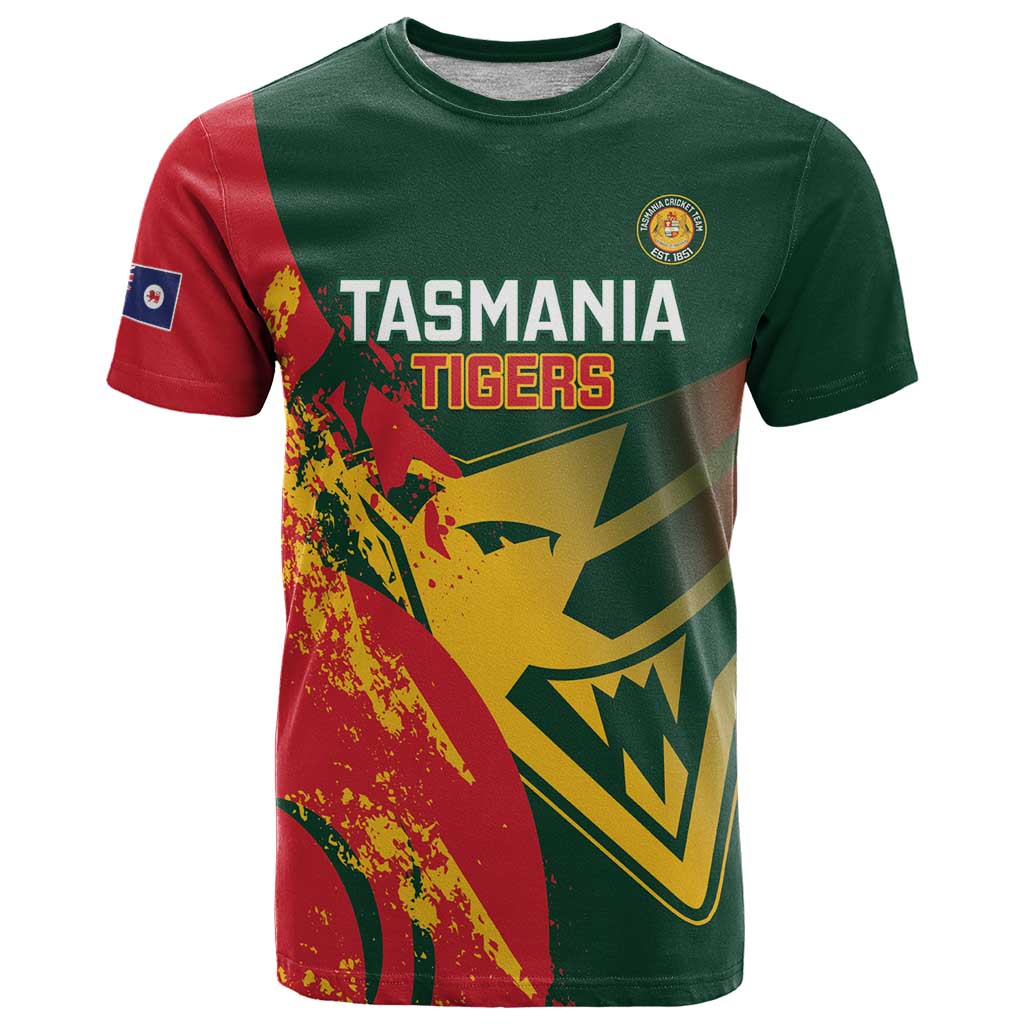 Custom Australia Tasmania Cricket T Shirt Go Tasmanian Tigers - Grunge Style