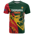 Custom Australia Tasmania Cricket T Shirt Go Tasmanian Tigers - Grunge Style