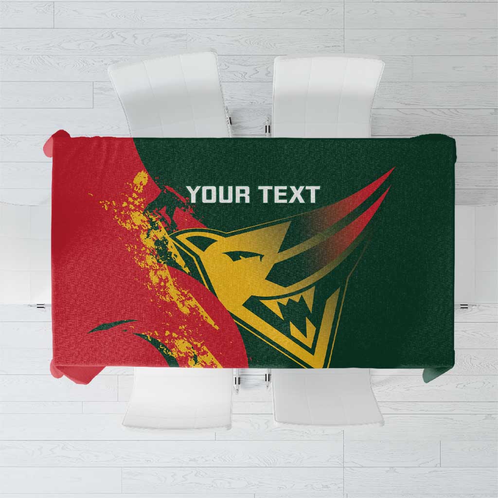 Custom Australia Tasmania Cricket Tablecloth Go Tasmanian Tigers - Grunge Style