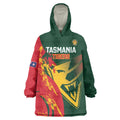 Custom Australia Tasmania Cricket Wearable Blanket Hoodie Go Tasmanian Tigers - Grunge Style