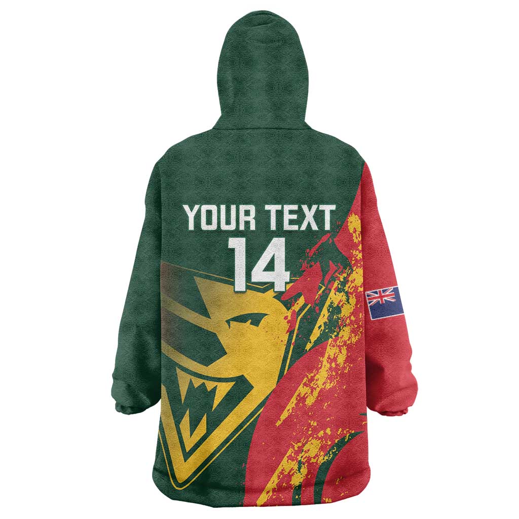 Custom Australia Tasmania Cricket Wearable Blanket Hoodie Go Tasmanian Tigers - Grunge Style