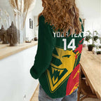 Custom Australia Tasmania Cricket Women Casual Shirt Go Tasmanian Tigers - Grunge Style