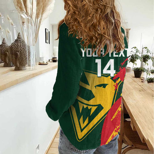 Custom Australia Tasmania Cricket Women Casual Shirt Go Tasmanian Tigers - Grunge Style