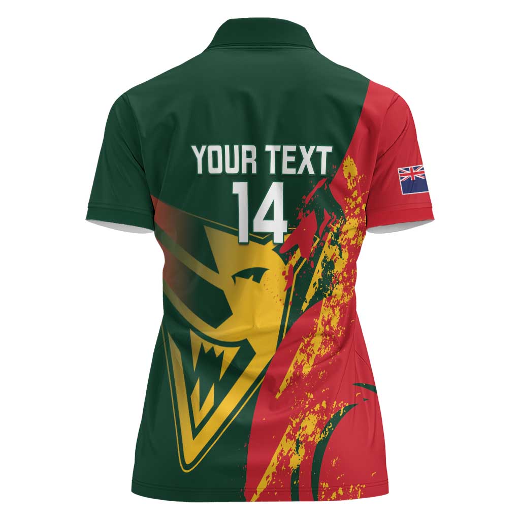 Custom Australia Tasmania Cricket Women Polo Shirt Go Tasmanian Tigers - Grunge Style