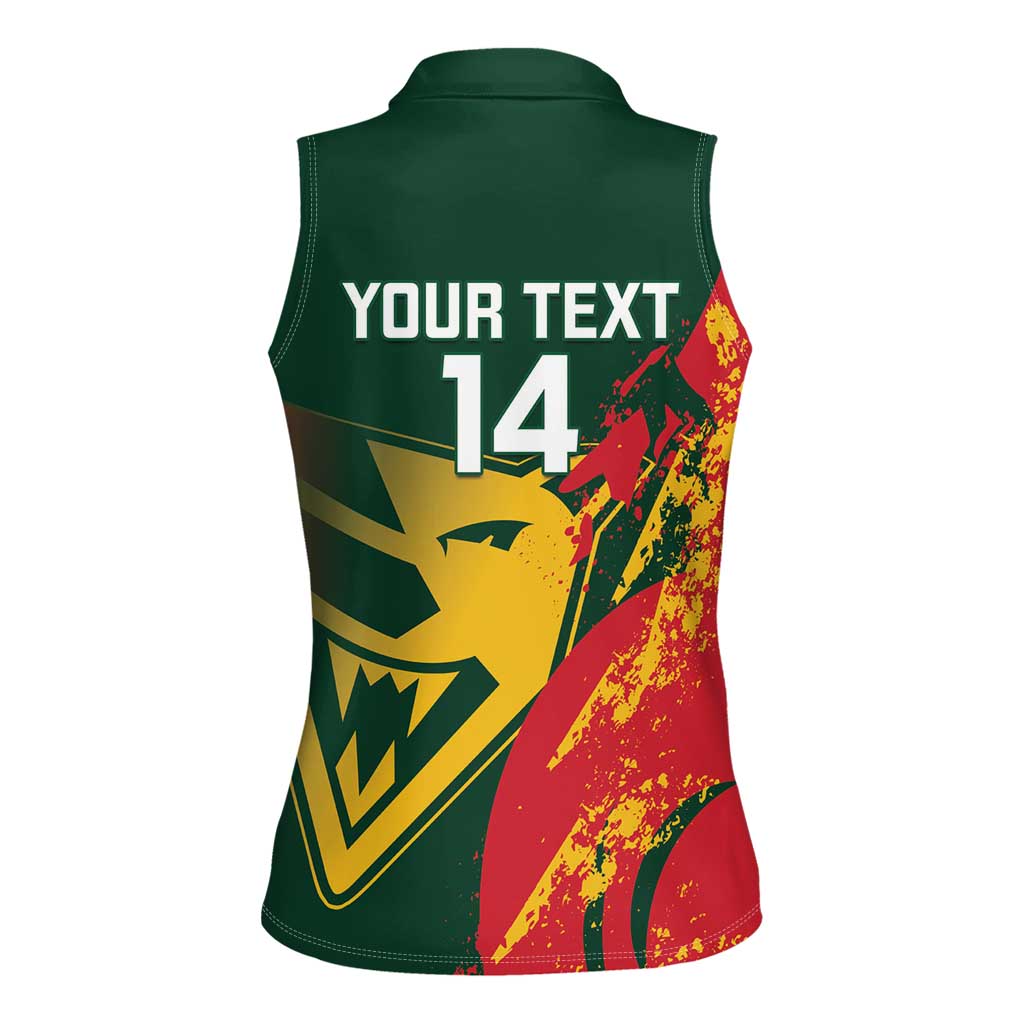 Custom Australia Tasmania Cricket Women Sleeveless Polo Shirt Go Tasmanian Tigers - Grunge Style