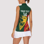 Custom Australia Tasmania Cricket Women Sleeveless Polo Shirt Go Tasmanian Tigers - Grunge Style