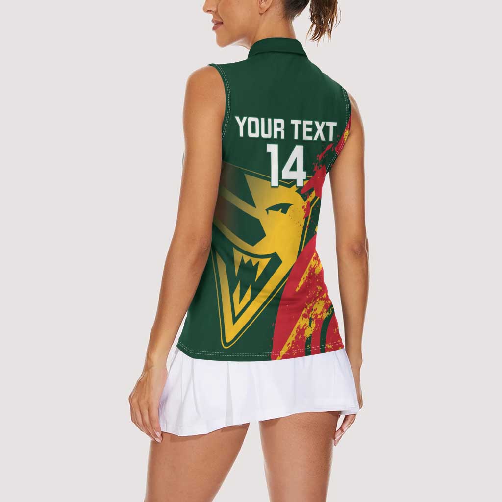 Custom Australia Tasmania Cricket Women Sleeveless Polo Shirt Go Tasmanian Tigers - Grunge Style