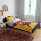 Custom Australia Queensland Cricket Bedding Set Go Bulls - Aboriginal Art