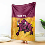 Custom Australia Queensland Cricket Blanket Go Bulls - Aboriginal Art