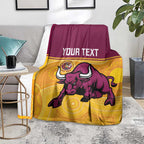 Custom Australia Queensland Cricket Blanket Go Bulls - Aboriginal Art