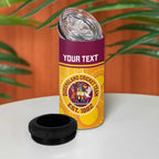 Custom Australia Queensland Cricket 4 in 1 Can Cooler Tumbler Go Bulls - Aboriginal Art