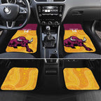 Custom Australia Queensland Cricket Car Mats Go Bulls - Aboriginal Art
