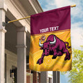 Custom Australia Queensland Cricket Garden Flag Go Bulls - Aboriginal Art
