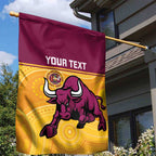 Custom Australia Queensland Cricket Garden Flag Go Bulls - Aboriginal Art