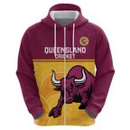 Custom Australia Queensland Cricket Hoodie Go Bulls - Aboriginal Art
