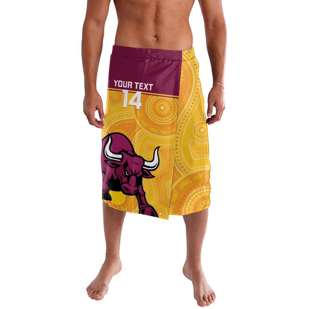 Custom Australia Queensland Cricket Lavalava Go Bulls - Aboriginal Art