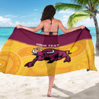 Custom Australia Queensland Cricket Sarong Go Bulls - Aboriginal Art