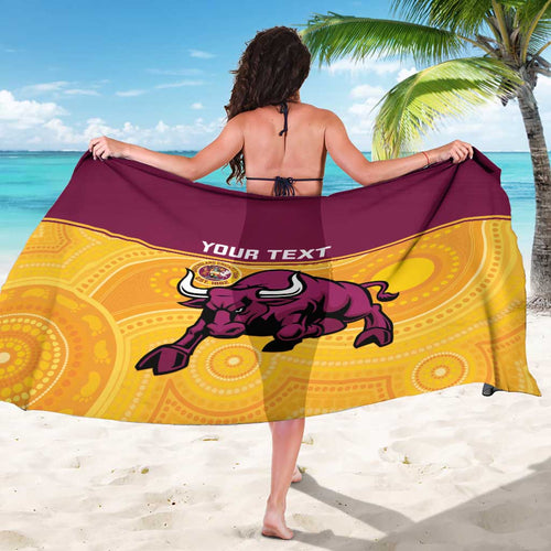 Custom Australia Queensland Cricket Sarong Go Bulls - Aboriginal Art
