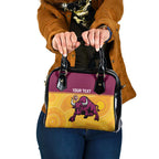 Custom Australia Queensland Cricket Shoulder Handbag Go Bulls - Aboriginal Art