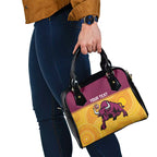 Custom Australia Queensland Cricket Shoulder Handbag Go Bulls - Aboriginal Art