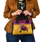 Custom Australia Queensland Cricket Shoulder Handbag Go Bulls - Aboriginal Art