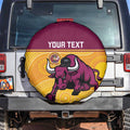 Custom Australia Queensland Cricket Spare Tire Cover Go Bulls - Aboriginal Art