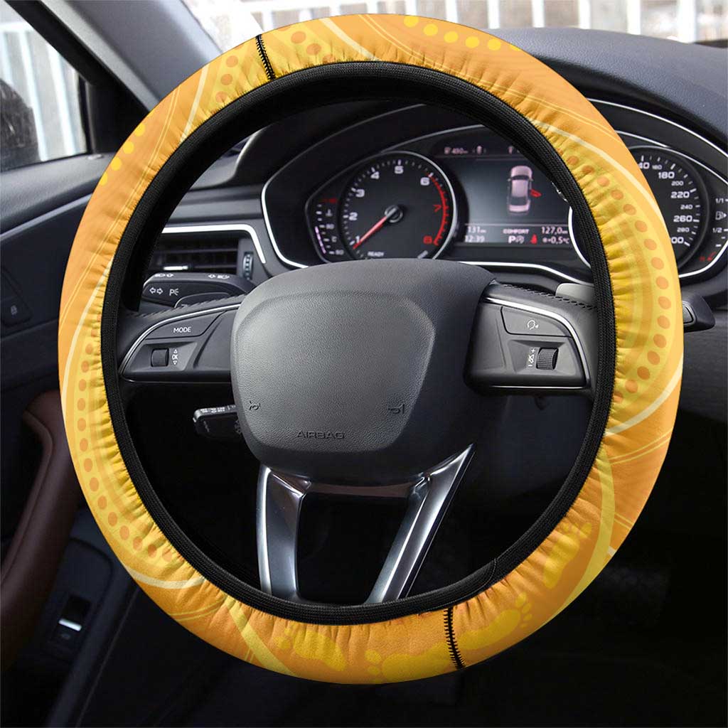 Australia Queensland Cricket Steering Wheel Cover Go Bulls - Aboriginal Art