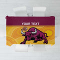 Custom Australia Queensland Cricket Tablecloth Go Bulls - Aboriginal Art