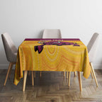 Custom Australia Queensland Cricket Tablecloth Go Bulls - Aboriginal Art