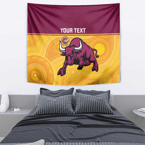 Custom Australia Queensland Cricket Tapestry Go Bulls - Aboriginal Art