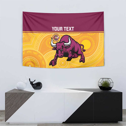 Custom Australia Queensland Cricket Tapestry Go Bulls - Aboriginal Art