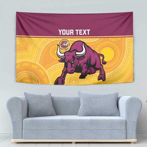 Custom Australia Queensland Cricket Tapestry Go Bulls - Aboriginal Art