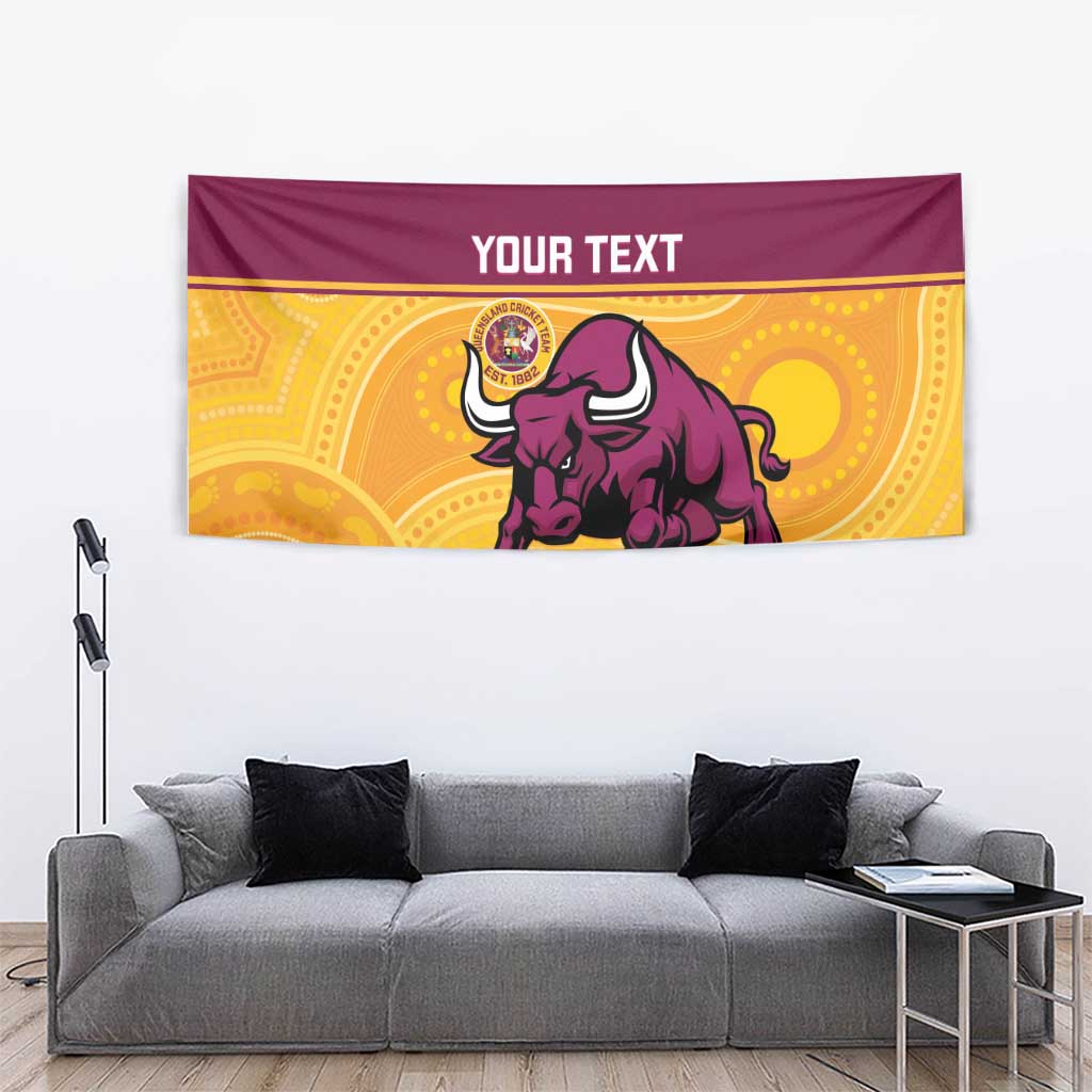 Custom Australia Queensland Cricket Tapestry Go Bulls - Aboriginal Art