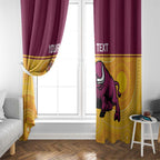 Custom Australia Queensland Cricket Window Curtain Go Bulls - Aboriginal Art